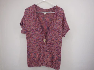 Cárdigan suéter Coldwater Creek abigarrado manga corta mediana Foto 1 de 4