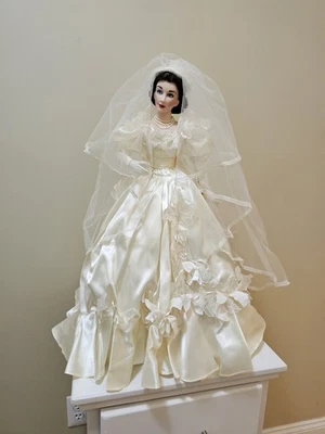 Muñeca de porcelana Franklin Mint Scarlett O'Hara marfil novia como nueva en caja Foto 1 de 4
