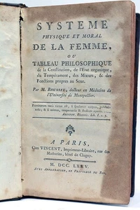Livre ancien rare ROUSSEL Moeurs et fonctions propres au sexe 1775 - Picture 1 of 8