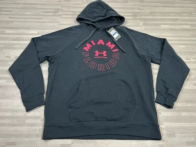 Under Armour Miami Florida Fleece Hoodie Sweatshirt Mens XL 1367298 Black $45 - Image 1 of 4