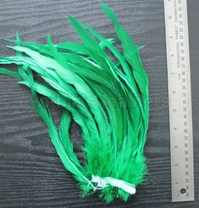 25 Stck. 10-12 Zoll lang smaragdgrün gefärbt Hahn COQUE Schwanzfedern zum Basteln - Bild 1 von 2