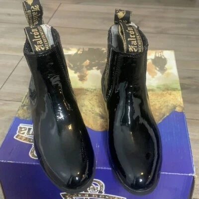 Botas curtas brilhantes unissex de couro envernizado infantil do México tamanho 18 - Imagem 1 de 4