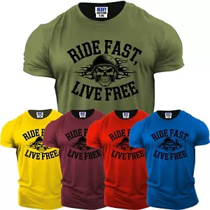 T-shirt uomo Angry Skull Racing maniche corte nuova grafica USA regalo maglietta S-3XL - Foto 1 di 12