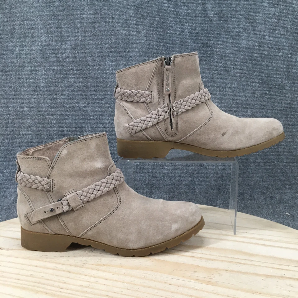 Teva Botas Mujer 9 Delavina Botines Cremallera Lateral Tacones 1008601 Beige Gamuza Foto 1 de 4
