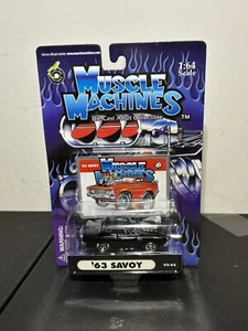 2002 Muscle Machines '63 Savoy Black 1/64 Scale 02-62 Die Cast New NIB - Picture 1 of 4