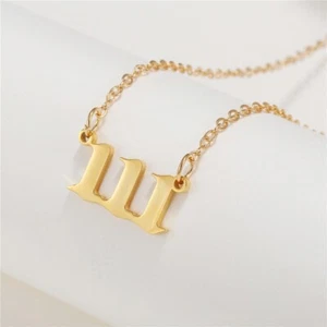 Gold 111 Angel Number Necklace, Jewelry Charms Minimalist Stainless Steel - Picture 1 of 6