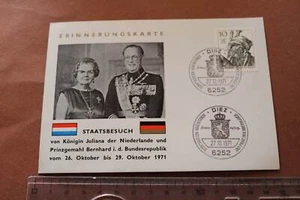 Sonderpostkarte Königin Juliana und Prinz Bernhard der Niederlande 1971 - Bild 1 von 2