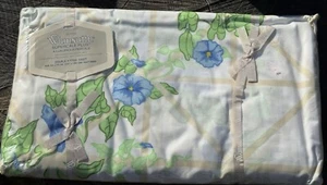 Vintage Wamsutta Supercale Plus Full Fitted Sheet Blue Pansies Cottage NWT - Picture 1 of 4