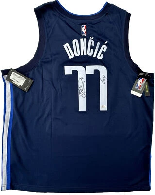 LUKA DONCIC & DIRK NOWITZKI SIGNED DALLAS MAVERICKS BASKETBALL JERSEY PSA/DNA - Image 1 of 4