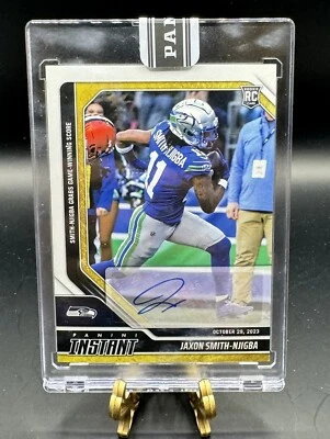 2023 Panini Instant #27 JAXON SMITH-NJIGBA GOLD AUTO Rookie SSP 8/10 - Image 1 of 2
