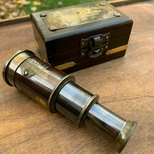 6'' Victorian Brass Telescope With Box Antique Finish Nautical Marine Telescope - Picture 1 of 6