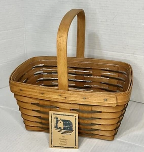 Vintage Longaberger Basket Heritage Collection 1998 Marrone Grigio 12” Firmato Datato USA - Foto 1 di 12