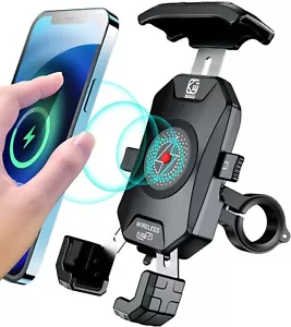 Wasserdichte Motorrad Telefonhalterung Wireless USB Laden Auto Lock/Schnellverschluss - Bild 1 von 7