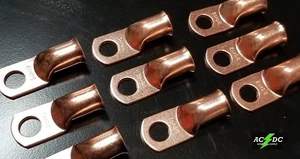 3/0 Stärke Ring 3/8 Loch Klemme BATTERIE Kabelschuh blank Kupfer unisoliert AWG (100) - Bild 1 von 4