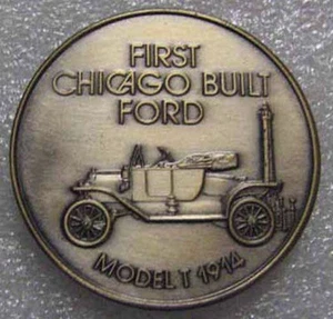 RARO LOTE ANTIGUO ORIGINAL 1914 MODELO T FORD BRONCE FICHA CONMEMORATIVA O MEDALLA #525 - Imagen 1 de 5