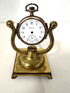 Vintage Gold Plated Hamilton AS IS Pocketwatch on Stand- READ DESCRIPTION