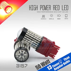2X 3157/3156 50W Red LED Rear Brake Stop High Power Tail Lamp Light Bulbs Pair - Picture 1 of 7