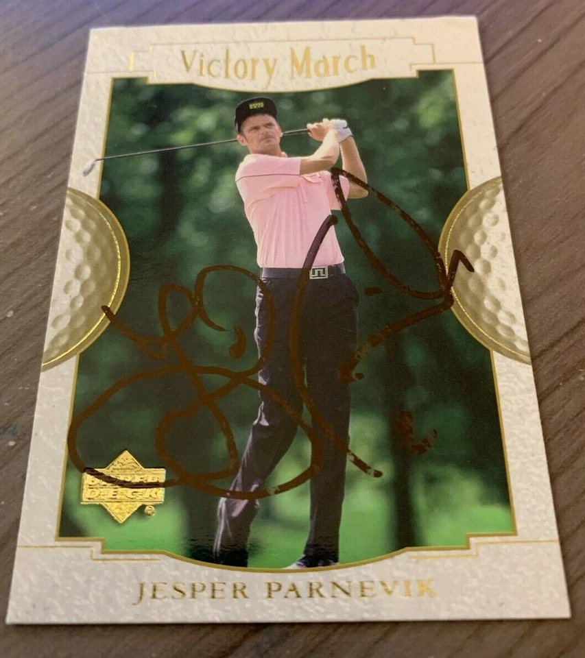 Tarjeta de golf Jesper Parnevik 2001 autografiada cubierta superior con certificado de autenticidad   Foto 1 de 1