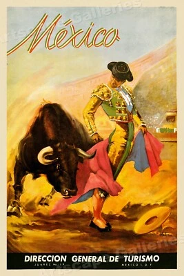 Póster de viaje estilo vintage corrida de toros mexicana años 30 - 24x36 Foto 1 de 3