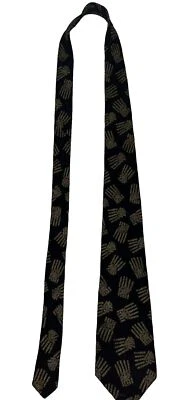 Hombre Vintage Yves Saint Laurent 100% Seda Hecho en EE. UU. Negro Dorado  Foto 1 de 4