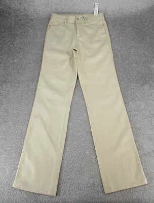 Zara Pants Womens 4 Beige Faux Leather Straight Leg NEW *Stains - Image 1 of 4