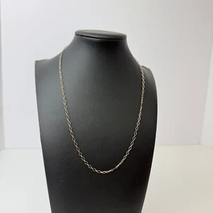 Tiffany & Co Oval Link Chain 18" Necklace Gold Tone AG925 Sterling Silver 1.9g - Picture 1 of 8