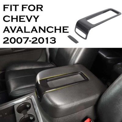 Fit For Chevrolet Tahoe SIERRA Suburban 2007-13 Carbon Armrest Storage Box Trim - Image 1 of 4