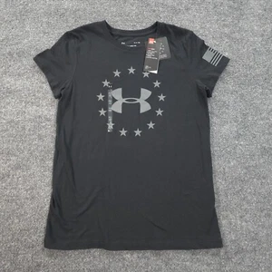 Under Armour Shirt Womens Small Black Classic Tee Performance Gym Train Run NWT - Picture 1 of 12