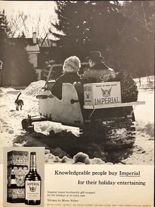 1962 Imperial Whiskey Hiram Walker trattore retro della neve pubblicità stampa d'epoca - Foto 1 di 1