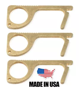 ZipSafe No-Touch Brass Key Safe Door Opener Contactless Keychain Tool 0073-019x3 - Picture 1 of 6
