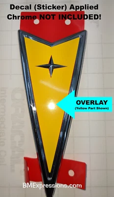 Pontiac Vibe 2005 - 2008 Front Emblem Logo OVERLAY Vinyl Decal Pick Color - Изображение 1 из 2