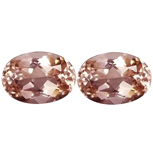 2.20Ct [2 Pcs Pair] Perfect Oval 7.9 x 5.6 MM 100% Natural Pink Brazil Morganite - Picture 1 of 4