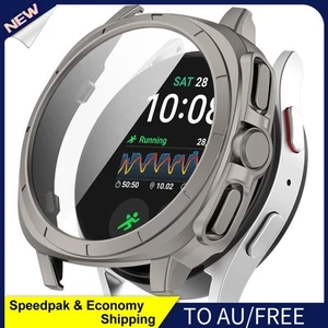 AU For Samsung Galaxy Watch 7 44mm PC Hard Case+Tempered Glass(Titanium Steel) - Zdjęcie 1 z 9