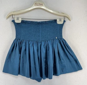 Natural Life Skort Womens Teal Blue High Waist Smocked Mini Silky Boho XS/S - Picture 1 of 7