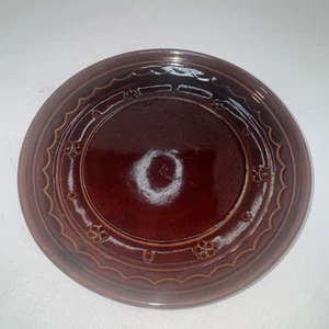 MarCrest Daisy & Dot Plate Dinner 9.5” Brown Stoneware Chop Ovenproof Vtg - Picture 1 of 3