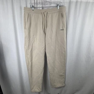 Hollister Sweatpants Mens XL Tall Beige Fleece Joggers Drawstring Zip Pocket - Picture 1 of 11