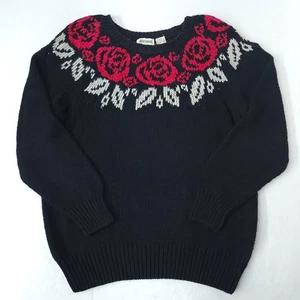 Vintage Bristol Court Pullover Damen M rosa schwarz geblümt 90’s Retro Cottagecore - Bild 1 von 9