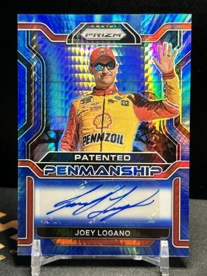 Joey Logano 2022 Prizm Patented Penmanship Auto Blue Hyper Prizm 04/35 - Image 1 of 2