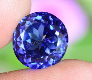 Natural Ceylon Blue Sapphire 6.30 Ct Round Certified Loose Gemstone - Foto 1 di 6