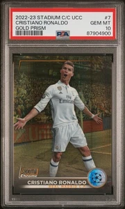 2022-23 Topps Stadium Club Chrome UCC Cristiano Ronaldo /50 PSA 10 Gold Prism #7 - Bild 1 von 3