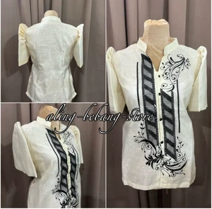 Filipiniana Ladies Barong Mestiza Top - Picture 1 of 16