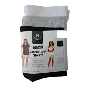 Member's Mark Girls Full-Elastic Waistband Secure Fit Cartwheel Shorts, 3pk - Picture 1 of 9