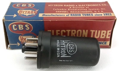 Tubo de electrones Mid Century con caja CBS Hytron modelo 6SF7 NUEVO EN CAJA EE. UU. 1950 Foto 1 de 4