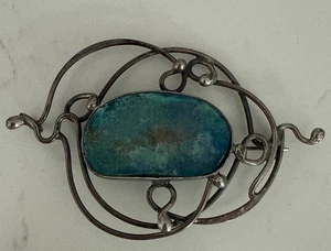 Sami Zilka Sterling Silver Pin Brooch Pendant Handmade Modernist Israeli Art - Foto 1 di 7