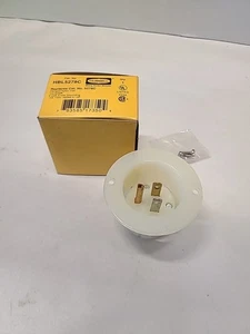 Hubbell Wiring Device-Kellems Hbl5278c Flanged Straight Blade Inlet, 5-15P, 15 - Picture 1 of 11