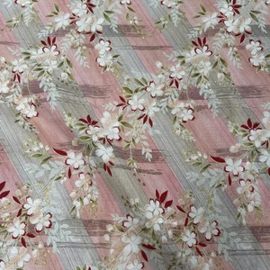 Quilting Fabric Asian Floral Design Pink/gold. 106cm X 90cm - Picture 1 of 18