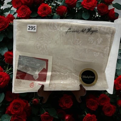 NOS Makylene Sheer white tablecloth Spain polyester/cotton Rayon 65”x124” Oblong - Image 1 of 4