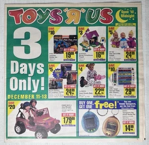 1997 Toys R Us Christmas Catalog Tamagotchi PlayStation Power Wheels Sale Ad - Imagen 1 de 6