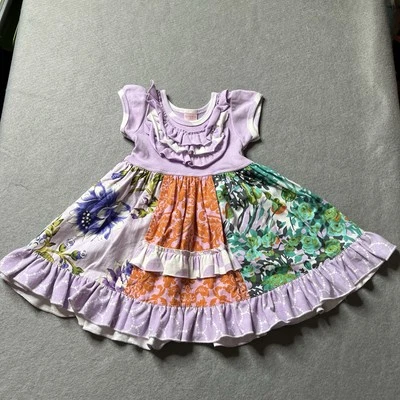 Vestido Giggle Moon Bebé Niñas 12 Meses Floral Lavanda Púrpura Hecho en EE. UU. Volantes Foto 1 de 4