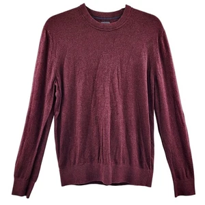 GAP Burgundy 100% Cotton Long-Sleeve Crewneck Thick Knit Sweater Men's Size M - Picture 1 of 4